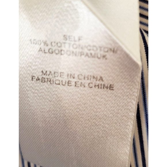 Tibi  Blue Jones Asymmetric Striped Shirt Tortoiseshell Buttons Sz 4 - Picture 11 of 11